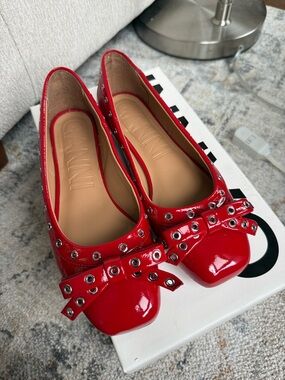 GANNI eyelet ballerina flats